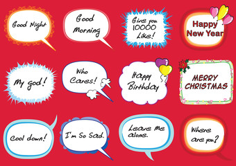 speech bubble set