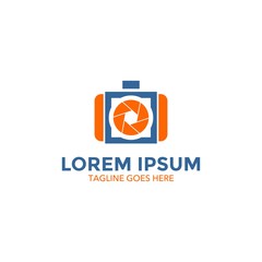 unique photography logo. vector illustration. camera. lens. icon