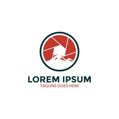 unique photography logo. vector illustration. camera. lens. icon