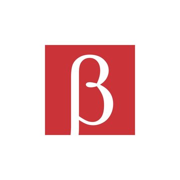 letter betha greek symbol logo vector