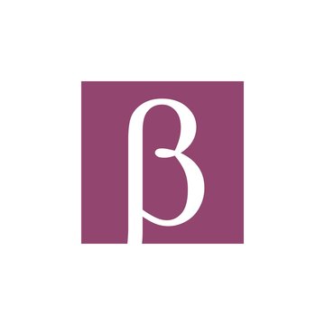letter betha greek symbol logo vector
