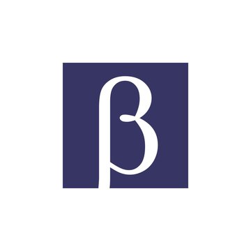 letter betha greek symbol logo vector