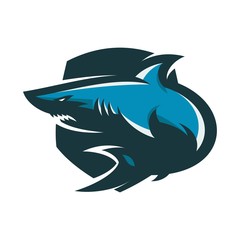 Fototapeta premium shark - vector logo/icon illustration mascot 