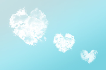Three Love Heart Shaped Clouds - The sky a beautiful resource that we must cherish