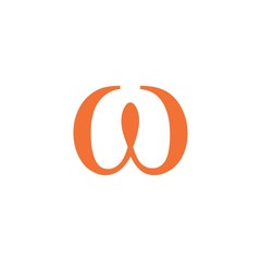 letter omega greek symbol logo vector
