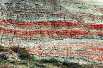 Amazing striped red mountains