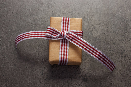 Wrapped gift with ribbon for Valentines Day