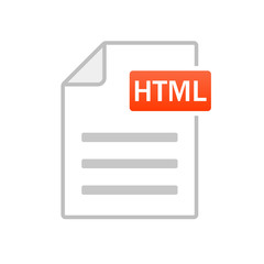 HTML icon isolated. File format. Vector