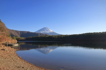 西湖と富士山の風景
