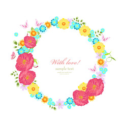 graceful wreath of meadow flowers for your design