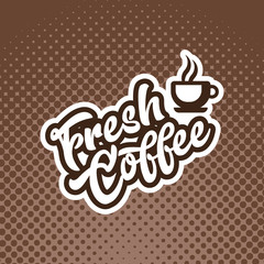 Fresh coffee Cup banner illustration