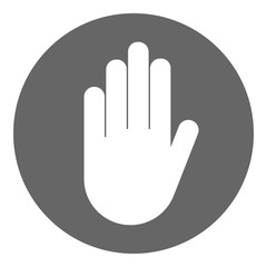 Obraz premium NO ENTRY sign in circle. STOP HAND gesture. Vector icon.