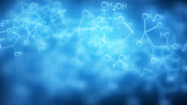 Starch molecule background. 4k video concept