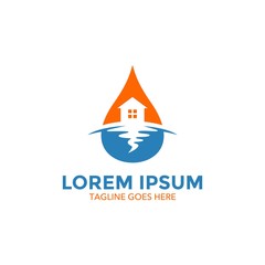 Unique resort Logo. Home illustrations with beautiful scenic backdrops. icon
