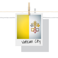 European country flag collection with photo of Vatican City State flag , vector , illustration