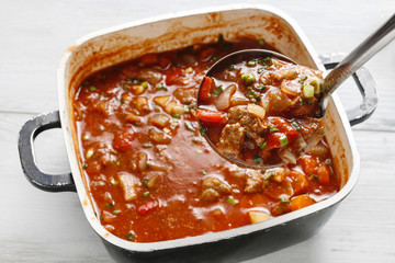Goulash soup dish