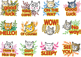 Naklejka premium cat with greeting card