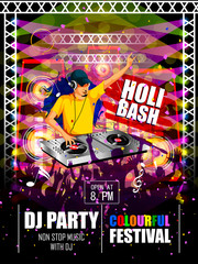 India Festival of Color Happy Holi DJ Party background