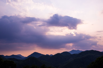 Fototapeta premium The cloud scenery was filmed in Yeongcheon-si, South Korea