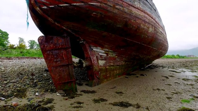 Famous old ship wreck in Fort William, Scotland, Europe
