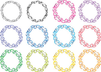 Calligraphic decorative elements with lines