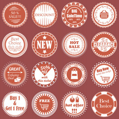 Obraz premium Big vintage sale labels collection. Design elements, labels, badges and icons for sale