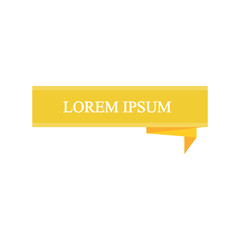 Beautiful colored ribbon. Realistic Ribbon with inscription: Lorem ipsum