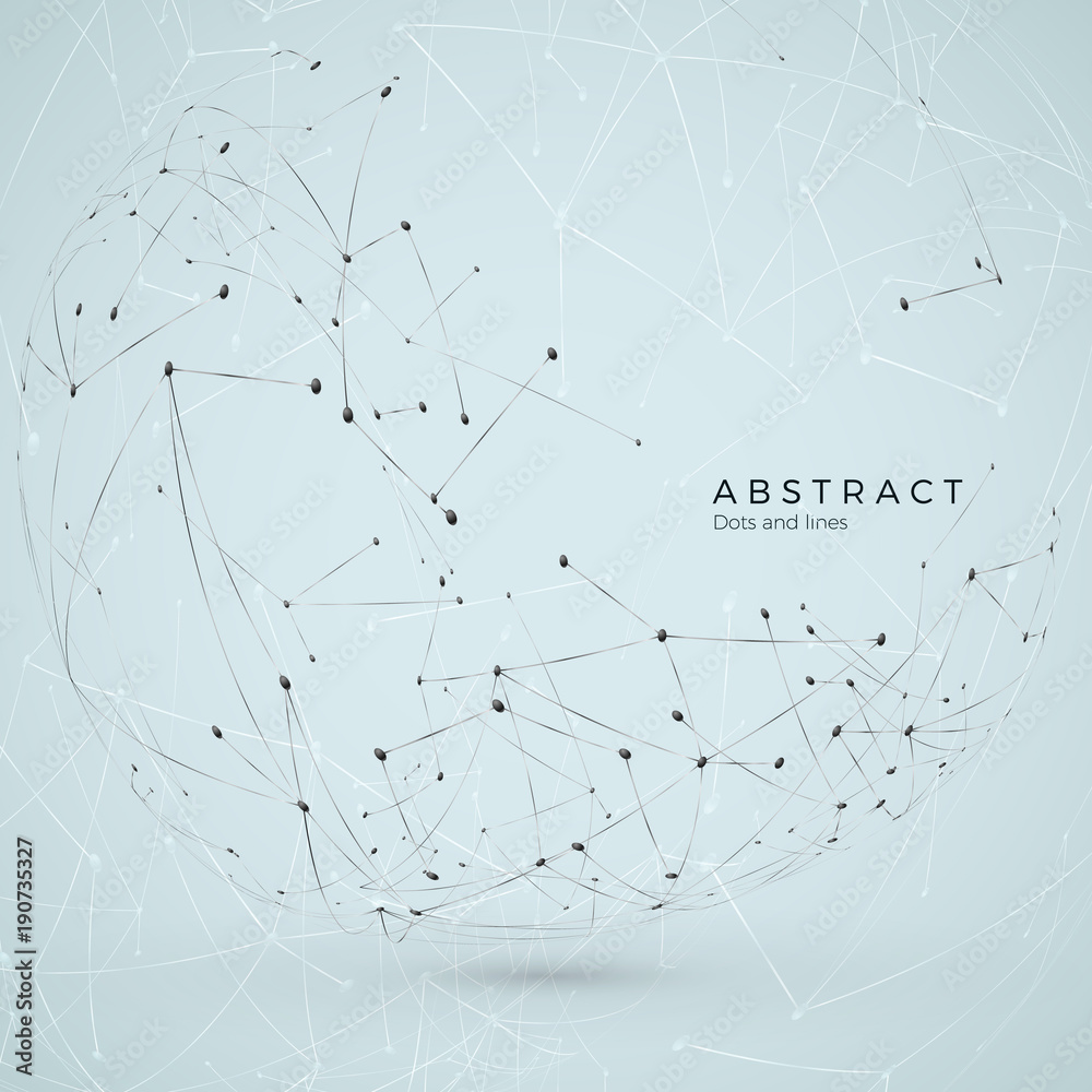 Poster abstract structure of data cell and data array. Complex chemical science background.  Atomic and molecular pattern. Vector illustration