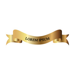 Beautiful colored ribbon. Realistic Ribbon with inscription: Lorem ipsum