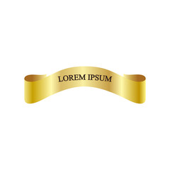 Beautiful colored ribbon. Realistic Ribbon with inscription: Lorem ipsum
