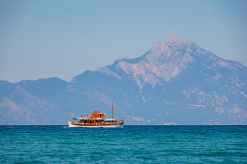 Sea Greece Mount Athos Ship Touring