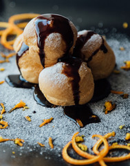 profiteroles with chocolate glaze