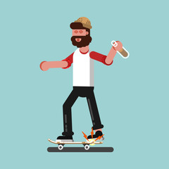 Skater broke his board