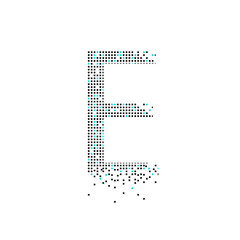 Pixel Letter E Logo. E Letter Design Vector with Pixel