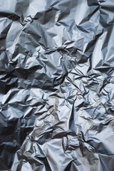 Wrinkled aluminum foil close-up