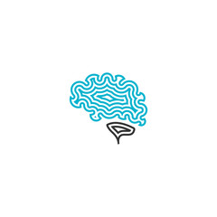 Abstract brain, creative mind logo vector design template