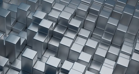3D Rendering Of Abstract Cubes Background