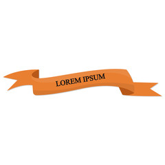 Beautiful colored ribbon. Realistic Ribbon with inscription: Lorem ipsum