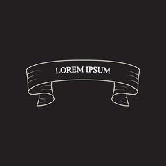 Beautiful colored ribbon. Realistic Ribbon with inscription: Lorem ipsum