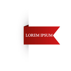 Beautiful colored ribbon. Realistic Ribbon with inscription: Lorem ipsum