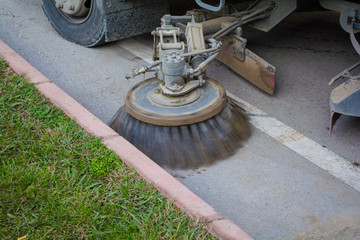 street sweeper machine cleaning the streets