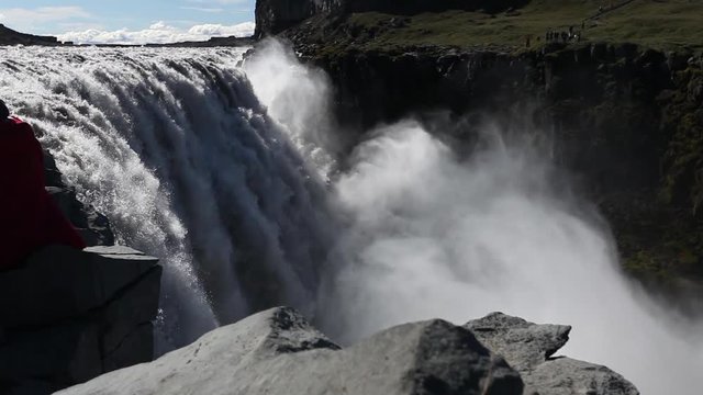 Gullfoss, the famous icelandic waterfall, part of the Golden Circle. Summer season, sunny day. Iceland, Europe.