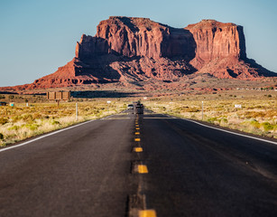 Empty scenic highway in Monument Valley