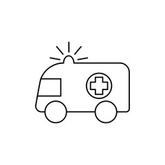 ambulance car  line vector  icon, flat design best vector icon,