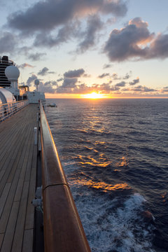 Sunset Aboard A Cruise Ship, South Pacific