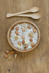 One bowl of muesli and nuts