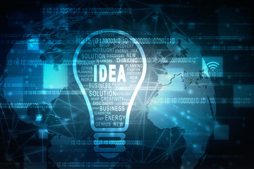 bulb future technology, innovation background, creative idea concept 