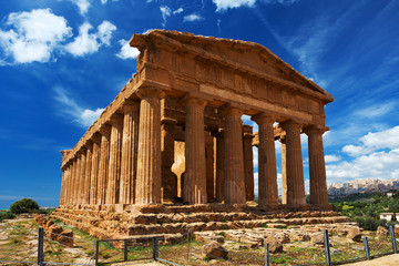 Concordia Temple in Agrigento archaeological park. Sicily