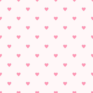Valentine pattern seamless heart shape sweet pink colors background. 