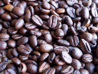 Black and brown cofee seed full frame for background